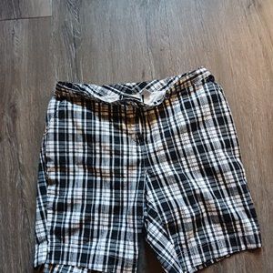Women's Kim Rogers Plus 18W Plaid Shorts Black & White